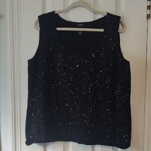 Alfani 2X Black Sequin Women's Top
